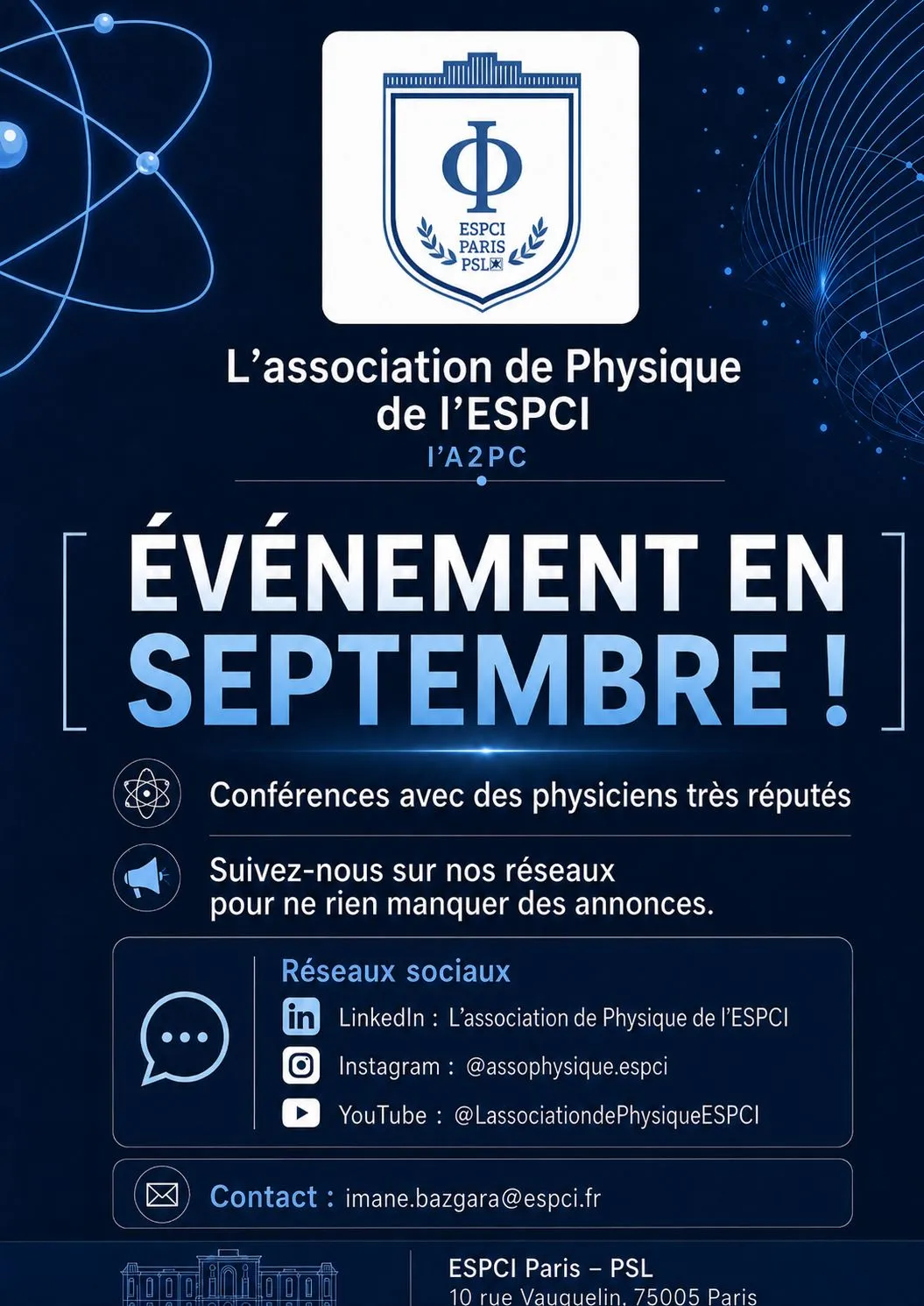 Événement de rentrée de l'A2PC | ESPCI Alumni